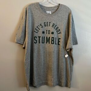 LET’S GET READY TO STUMBLE Tee * T-Shirt * Gray with Green * UNISEX size XXL *